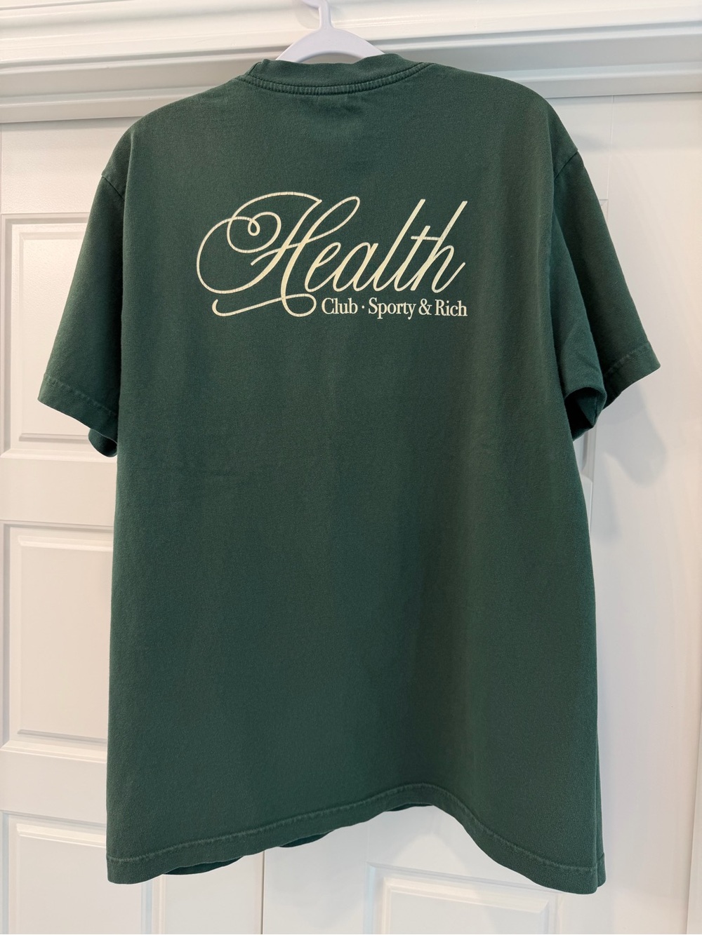 Sporty & Rich Forest Green 'Health Club' Logo Tee